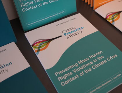 Center for Human Rights and Global Justice Prevention Project report Preventing Mass Human Rights Violations in the Context of Climate Crisis on climate and human rights prevention.
